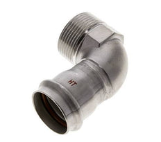 90deg Elbow Press Fitting - 35mm Female & R 1-1/4'' Male - Stainless Steel