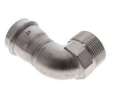 90deg Elbow Press Fitting - 35mm Female & R 1-1/4'' Male - Stainless Steel