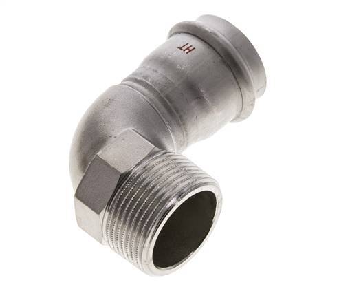 90deg Elbow Press Fitting - 35mm Female & R 1-1/4'' Male - Stainless Steel