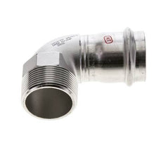 90deg Elbow Press Fitting - 42mm Female & R 1-1/2'' Male - Stainless Steel