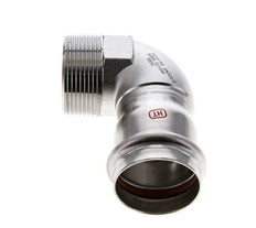 90deg Elbow Press Fitting - 42mm Female & R 1-1/2'' Male - Stainless Steel