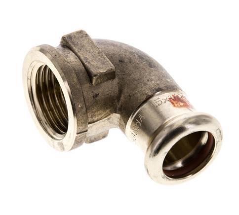 90deg Elbow Press Fitting - 15mm Female & Rp 1/2'' Female - Copper alloy