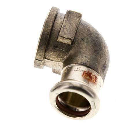 90deg Elbow Press Fitting - 15mm Female & Rp 1/2'' Female - Copper alloy