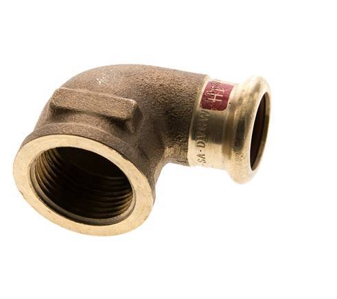 90deg Elbow Press Fitting - 18mm Female & Rp 3/4'' Female - Copper alloy