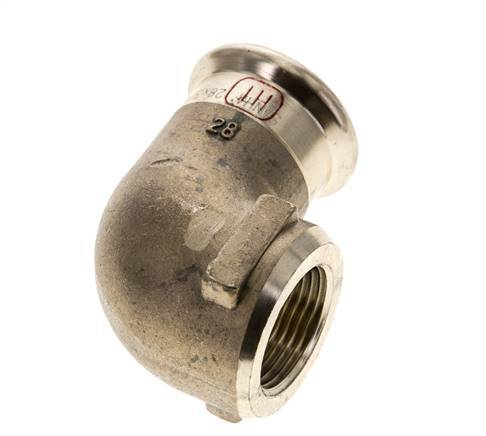 90deg Elbow Press Fitting - 28mm Female & Rp 3/4'' Female - Copper alloy