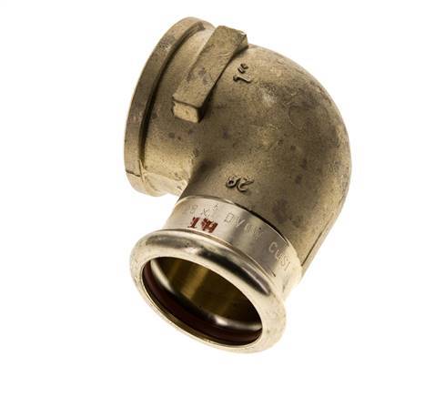 90deg Elbow Press Fitting - 28mm Female & Rp 1'' Female - Copper alloy