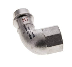 90deg Elbow Press Fitting - 18mm Female & Rp 3/4'' Female - Stainless Steel