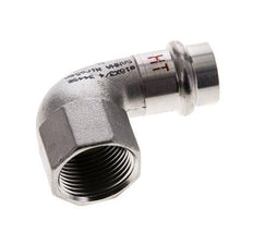 90deg Elbow Press Fitting - 18mm Female & Rp 3/4'' Female - Stainless Steel