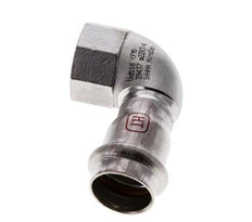 90deg Elbow Press Fitting - 22mm Female & Rp 3/4'' Female - Stainless Steel