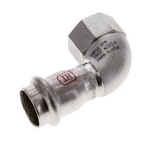 90deg Elbow Press Fitting - 22mm Female & Rp 3/4'' Female - Stainless Steel