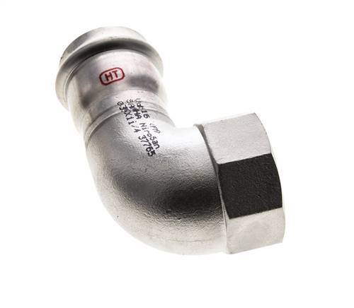 90deg Elbow Press Fitting - 35mm Female & Rp 1-1/4'' Female - Stainless Steel