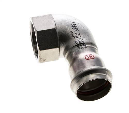 90deg Elbow Press Fitting - 35mm Female & Rp 1-1/4'' Female - Stainless Steel