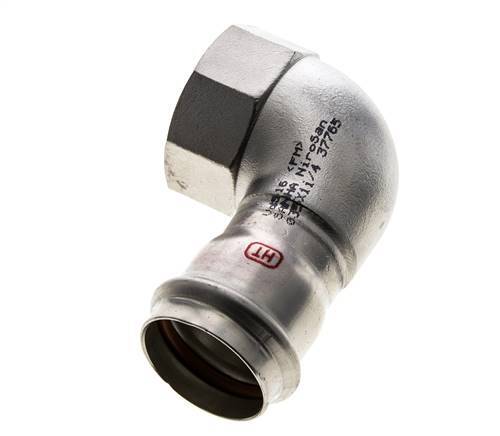 90deg Elbow Press Fitting - 35mm Female & Rp 1-1/4'' Female - Stainless Steel