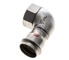 90deg Elbow Press Fitting - 35mm Female & Rp 1-1/4'' Female - Stainless Steel