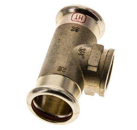 Tee Press Fitting - 28mm Female & Rp 3/4'' Female - Copper alloy