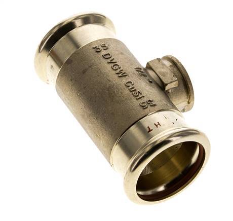 Tee Press Fitting - 35mm Female & Rp 1/2'' Female - Copper alloy