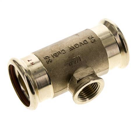 Tee Press Fitting - 35mm Female & Rp 1/2'' Female - Copper alloy