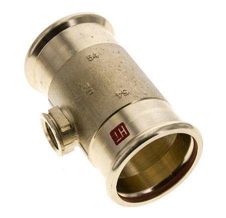 Tee Press Fitting - 54mm Female & Rp 1/2'' Female - Copper alloy