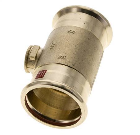 Tee Press Fitting - 54mm Female & Rp 1/2'' Female - Copper alloy