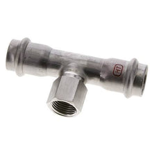Tee Press Fitting - 22mm Female & Rp 1/2'' Female - Stainless Steel