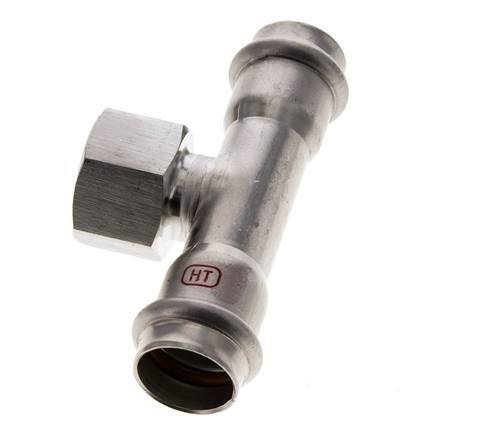 Tee Press Fitting - 22mm Female & Rp 3/4'' Female - Stainless Steel