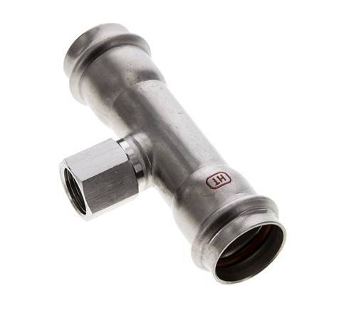 Tee Press Fitting - 28mm Female & Rp 1/2'' Female - Stainless Steel