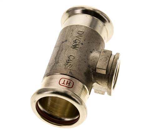 Tee Press Fitting - 35mm Female & Rp 1/2'' Female - Stainless Steel