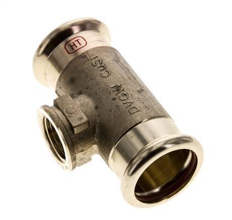 Tee Press Fitting - 35mm Female & Rp 1/2'' Female - Stainless Steel