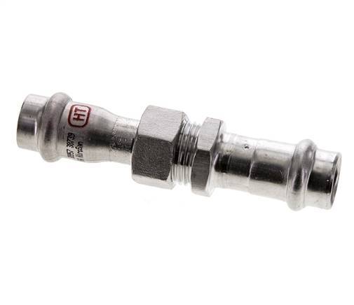 Union Press Fitting - 15mm Female - Stainless Steel Flat Sealing