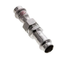 Union Press Fitting - 15mm Female - Stainless Steel Flat Sealing