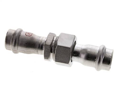 Union Press Fitting - 18mm Female - Stainless Steel Flat Sealing