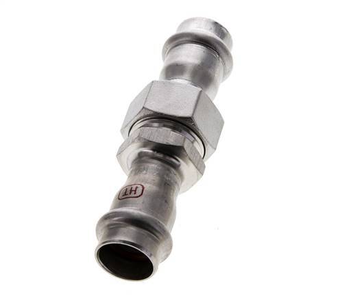 Union Press Fitting - 18mm Female - Stainless Steel Flat Sealing