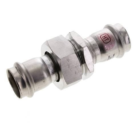 Union Press Fitting - 28mm Female - Stainless Steel Flat Sealing
