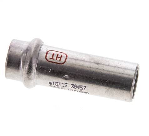 Press Fitting - 15mm Female & 18mm Male - Stainless Steel