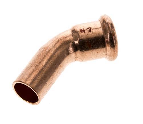 45deg Elbow Press Fitting - 18mm Female & 18mm Male - Copper alloy