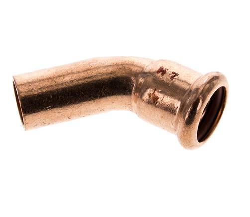 45deg Elbow Press Fitting - 18mm Female & 18mm Male - Copper alloy