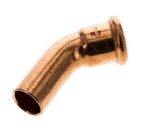 45deg Elbow Press Fitting - 22mm Female & 22mm Male - Copper alloy