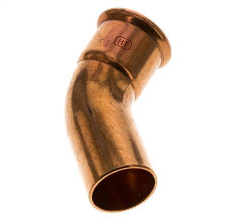 45deg Elbow Press Fitting - 35mm Female & 35mm Male - Copper alloy