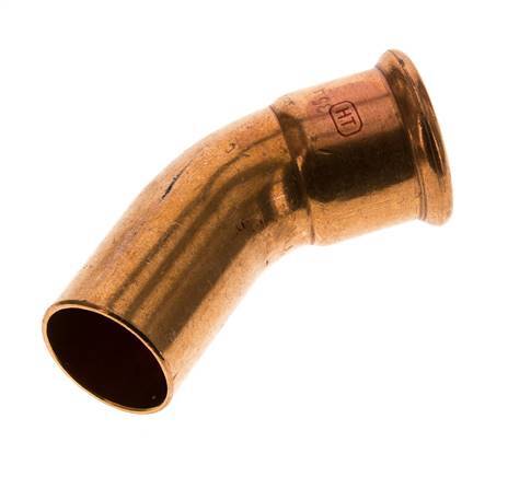 45deg Elbow Press Fitting - 35mm Female & 35mm Male - Copper alloy