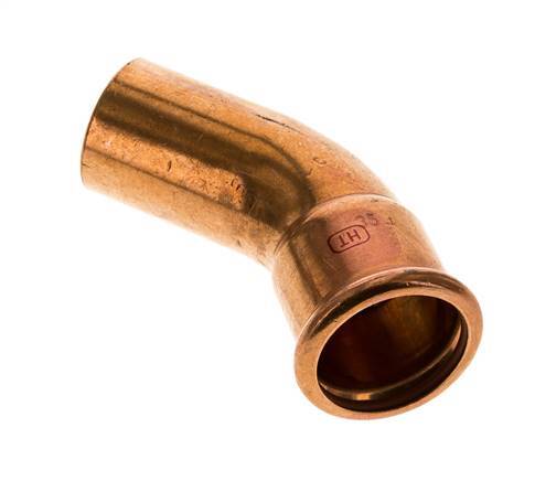 45deg Elbow Press Fitting - 35mm Female & 35mm Male - Copper alloy