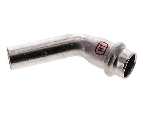 45deg Elbow Press Fitting - 15mm Female & 15mm Male - Stainless Steel