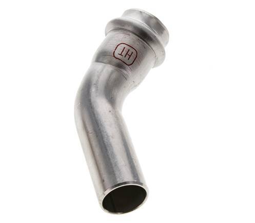 45deg Elbow Press Fitting - 22mm Female & 22mm Male - Stainless Steel