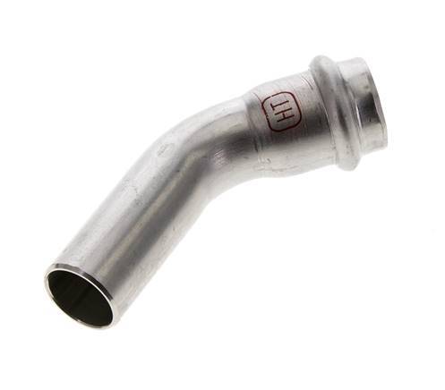 45deg Elbow Press Fitting - 22mm Female & 22mm Male - Stainless Steel
