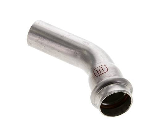 45deg Elbow Press Fitting - 22mm Female & 22mm Male - Stainless Steel