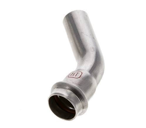 45deg Elbow Press Fitting - 22mm Female & 22mm Male - Stainless Steel