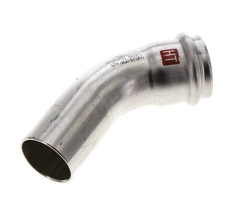 45deg Elbow Press Fitting - 35mm Female & 35mm Male - Stainless Steel