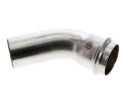 45deg Elbow Press Fitting - 42mm Female & 42mm Male - Stainless Steel