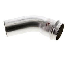 45deg Elbow Press Fitting - 42mm Female & 42mm Male - Stainless Steel