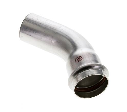 45deg Elbow Press Fitting - 42mm Female & 42mm Male - Stainless Steel