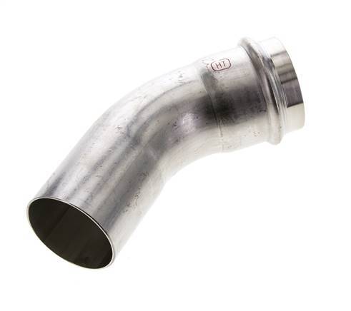 45deg Elbow Press Fitting - 54mm Female & 54mm Male - Stainless Steel